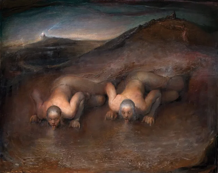 Dustlickers. Olje på lerret, 269,5 x 203 cm